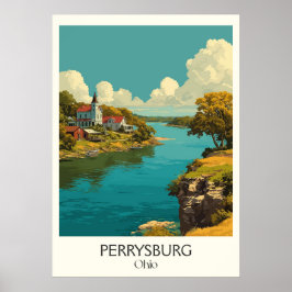 Póster Perrysburg Ohio Histórico River Town Fort Meigs Ar