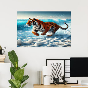 Póster Persecución Salvaje del Océano de Tigre