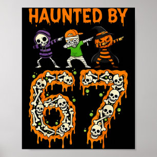 Póster Perseguido por esqueleto de Halloween que hace dab
