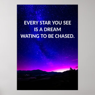 Póster Perseguir a tu Poster motivacional de sueños