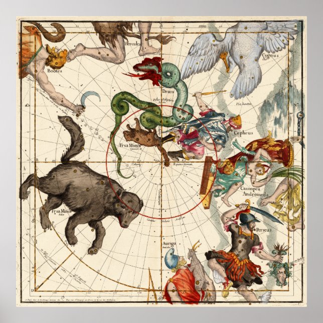 Póster Perseo, Hércules, Cassiopea y Andrómeda (Frente)