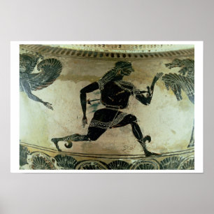 Póster Perseus que huye del Gorgons, detalle de una A