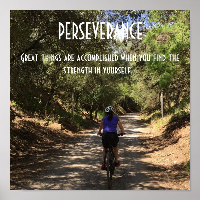 Póster Perseverance Bike Riding Motivational Quote (Frente)