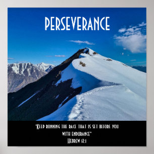 Póster Perseverance Motivational Scripture Poster