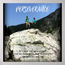 Póster Perseverance Mountain Climbers Motivational