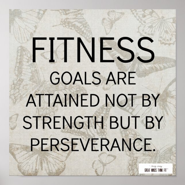 Póster Perseverancia para el éxito de Fitness (Frente)