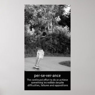 Póster Perseverancia sobre la Longboard