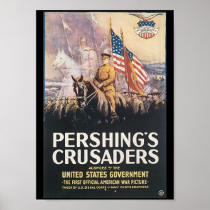 Póster Pershing Crusaders Segunda Guerra Mundial