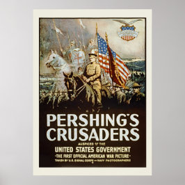 Póster Pershings Crusaders Vintage Ejército de Estados Un