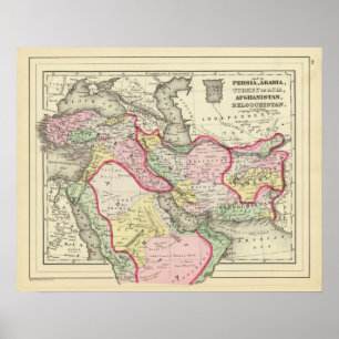 Póster Persia, Arabia, Turquía, Afganistán, Beluchistán