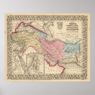 Póster Persia, Turquía, Afganistán, Beloochistan