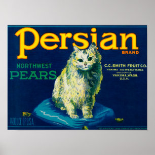 Póster Persian Pear Crate LabelYakima, WA