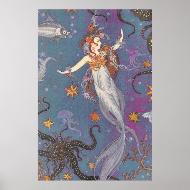 Póster Persigue Arcoíris Nada con Sirenas, Monta Unicorni (Frente)
