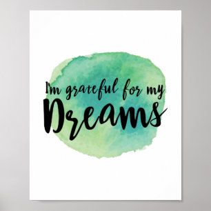 Póster persiguiendo citas de sueños por motivación de éxi