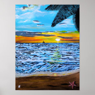 Póster Persiguiendo la Pintura del Atardecer de Alfred Fo