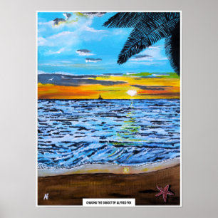 Póster Persiguiendo la Pintura del Atardecer de Alfred Fo