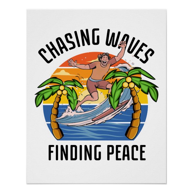 Póster Persiguiendo olas encontrando paz (Anverso)