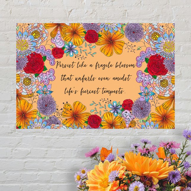 Póster Persistir como una frágil cita motivacional (Subido por el creador)