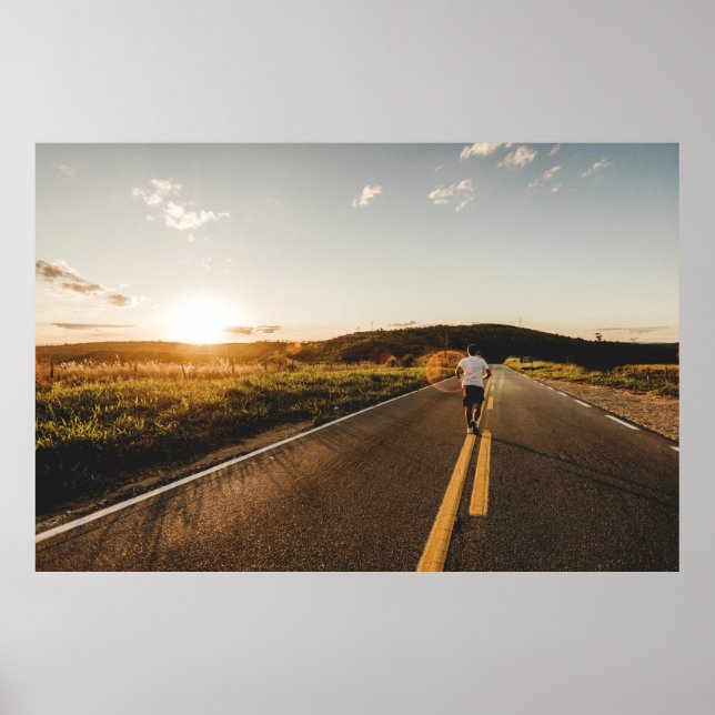 Póster Persona corriendo por la calle por la mañana (Frente)