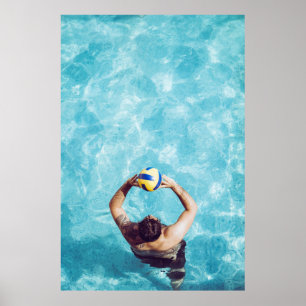 Póster Persona desconocida jugando al voleibol playa