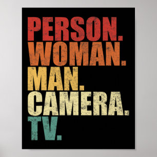 Póster Persona Mujer Hombre Cámara Tv Trump Palabras
