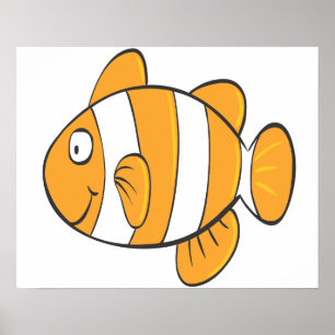 Póster personaje de dibujos animados de un pequeño payaso