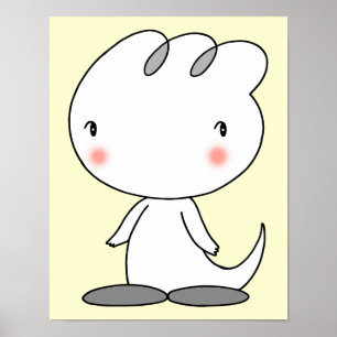 Póster Personaje de dinosaurio tranquilizador.