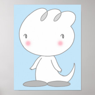 Póster Personaje de dinosaurio tranquilizador.