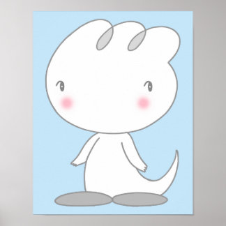 Póster Personaje de dinosaurio tranquilizador.
