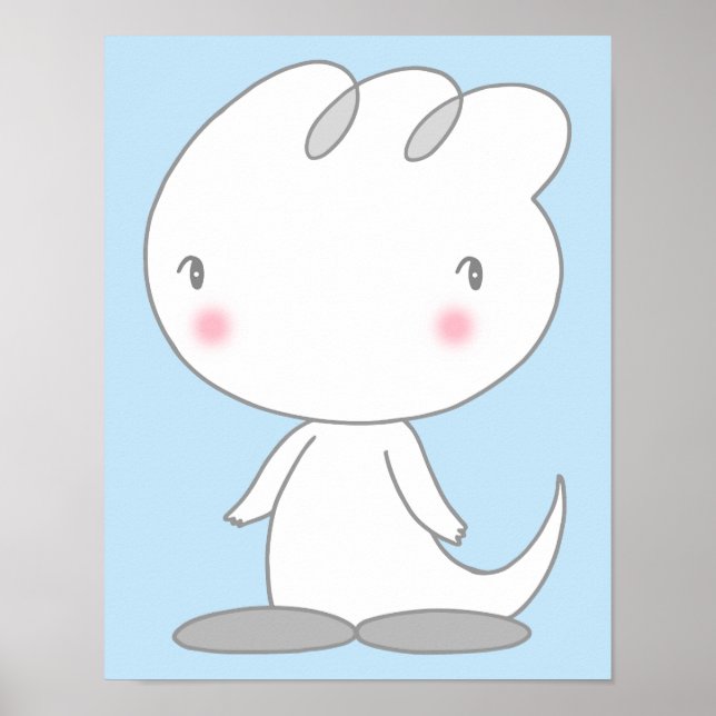 Póster Personaje de dinosaurio tranquilizador. (Frente)