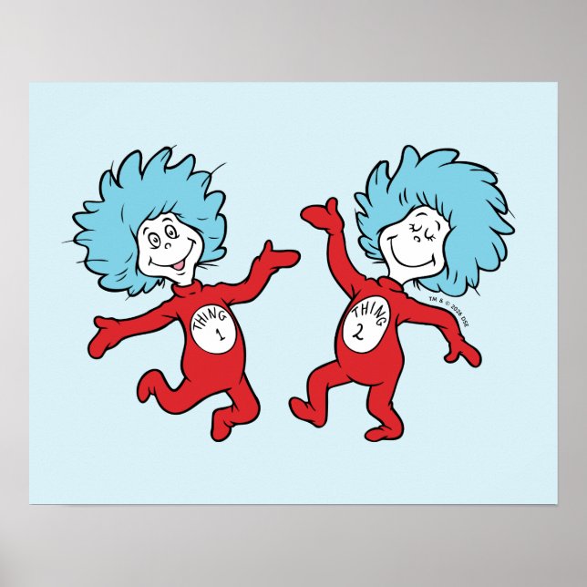 Póster Personaje de Dr. Seuss Cosa 1 y Cosa 2 (Frente)