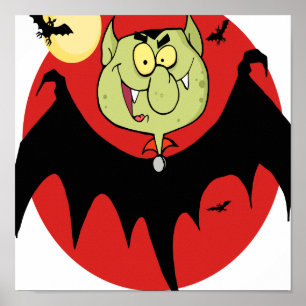Póster personaje gracioso de un personalizado vampiro