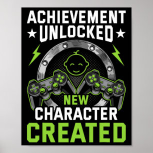 Póster Personaje Nuevo Desbloqueado Videojugador Creado 1