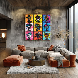 Póster Personaje Pirata Grafiti y Personajes NFT Cuadrícu