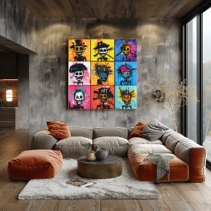 Póster Personaje Pirata Grafiti y Personajes NFT Cuadrícu