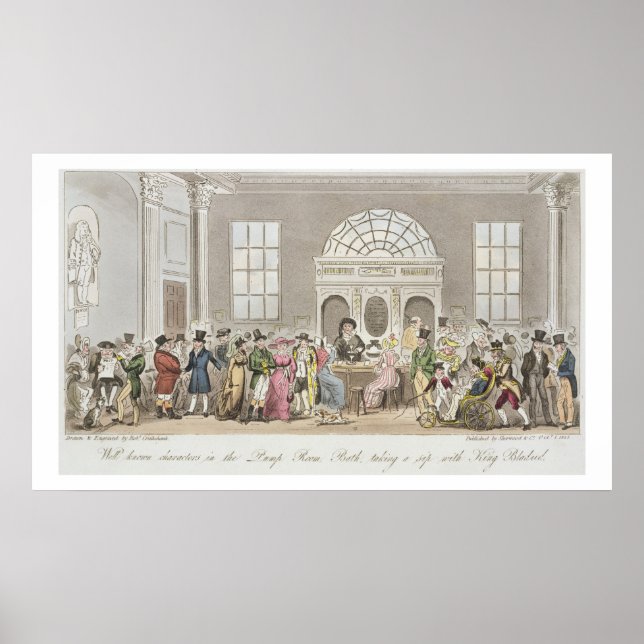 Póster Personajes conocidos en la sala de bombas, baño, t (Frente)