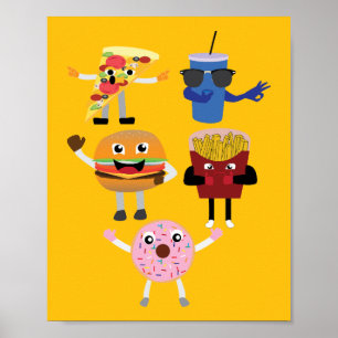 Póster Personajes de Comida