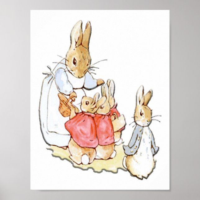 Póster Personajes de Guardería Peter Rabbit Beatrix Potte (Frente)