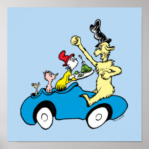 Póster Personajes de Huevos Verdes y Jamón de Dr. Seuss e