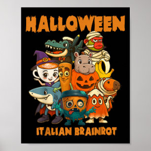 Póster Personajes de loro de Italia Temas de Halloween Co