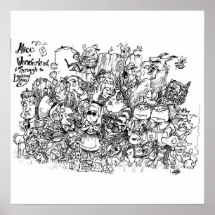 Póster Personajes de Wonderland