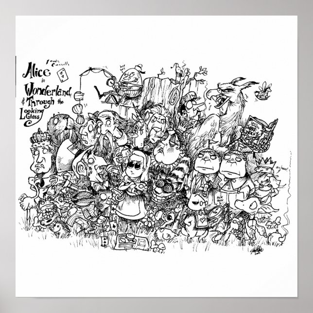Póster Personajes de Wonderland (Frente)
