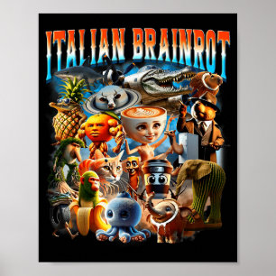 Póster Personajes Divertidos de Italian Brainrot Meme Ten