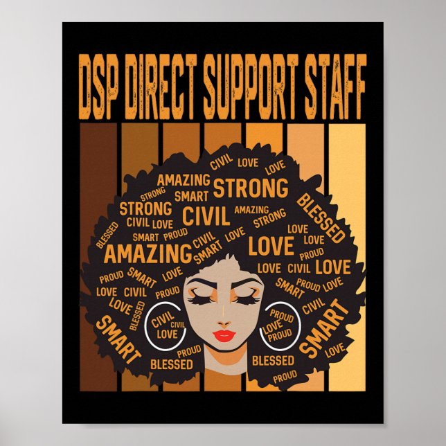 Póster Personal de Apoyo Directo Dsp Historia Negra Poder (Frente)