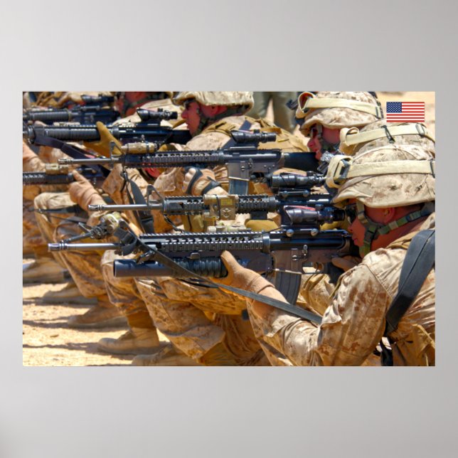 PÓSTER PERSONAL DE COMBATE DE EE.UU. (Frente)