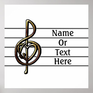 Póster Personal de música Treble Clef único personalizado