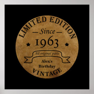 Póster Personaliazada fiesta de sesenta años de antigüeda
