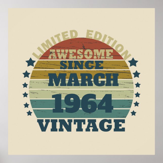 Póster Personaliazada fiesta de sesenta años de antigüeda (Frente)