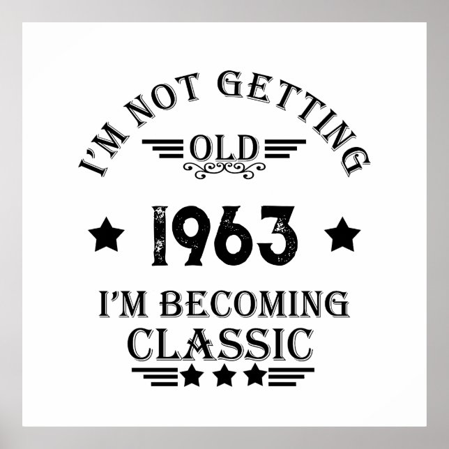 Póster Personaliazada fiesta de sesenta años de antigüeda (Frente)