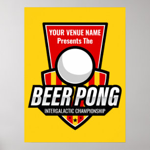 Póster Personalice este logotipo de Beer Pong